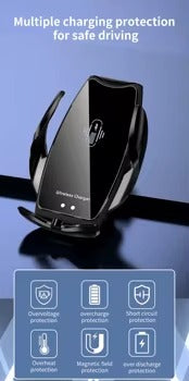 حامل جوال ذكي R1 للسيارة مع شحن لاسلكي 15W - استشعار تلقائي وتثبيت أوتوماتيكي