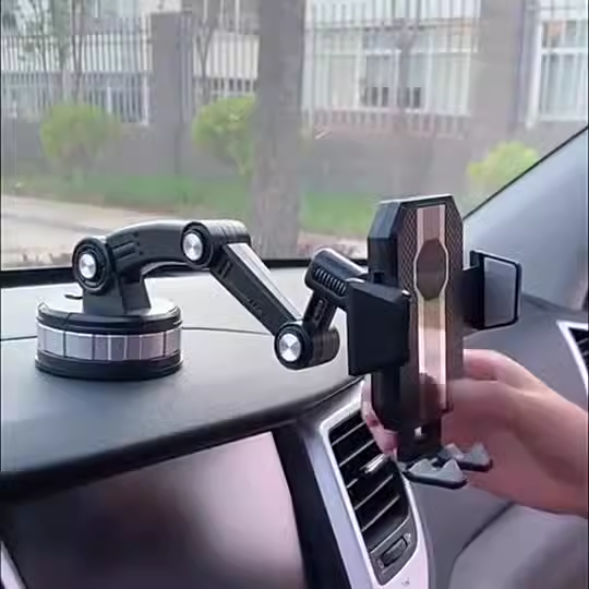 حامل جوال السيارة الشامل قابل للتعديل - مرونة كاملة مع دوران 360 درجة وتثبيت على الزجاج الأمامي